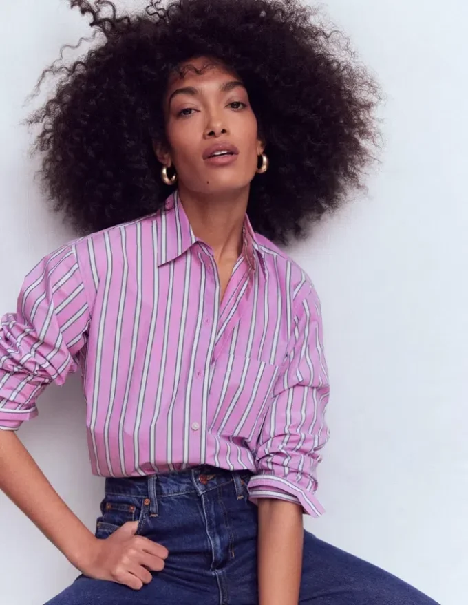 Sadie Relaxed Cotton Shirt Multi Stripe