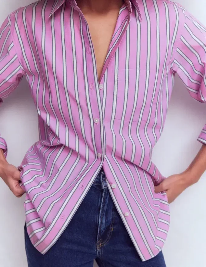 Sadie Relaxed Cotton Shirt Multi Stripe