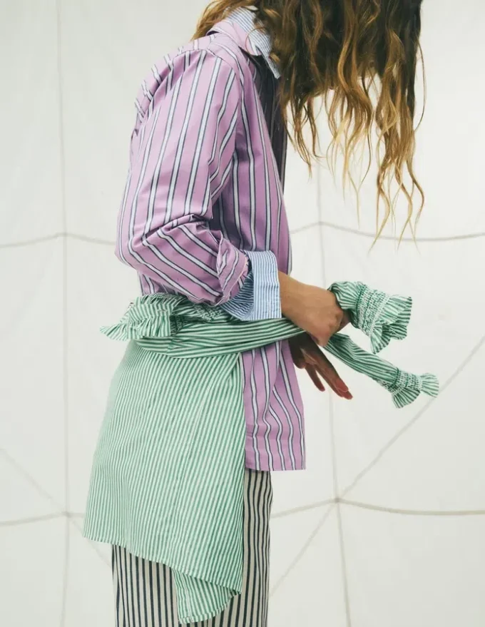 Sadie Relaxed Cotton Shirt Multi Stripe