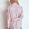 Sadie Relaxed Cotton Shirt Pink and Chestnut Stripe Sadie Relaxed Cotton Shirt Pink and Chestnut Stripe