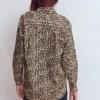 Sadie Relaxed Cotton Shirt Soft Cream, Leopard Flow Sadie Relaxed Cotton Shirt Soft Cream, Leopard Flow