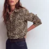 Sadie Relaxed Cotton Shirt Soft Cream, Leopard Flow Sadie Relaxed Cotton Shirt Soft Cream, Leopard Flow