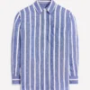 Sadie Relaxed Linen Shirt Bright Blue Woven Breton Sadie Relaxed Linen Shirt Bright Blue Woven Breton
