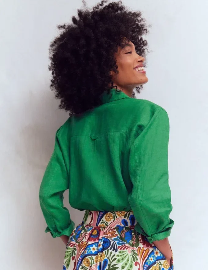 Sadie Relaxed Linen Shirt Fresh Green Sadie Relaxed Linen Shirt Fresh Green