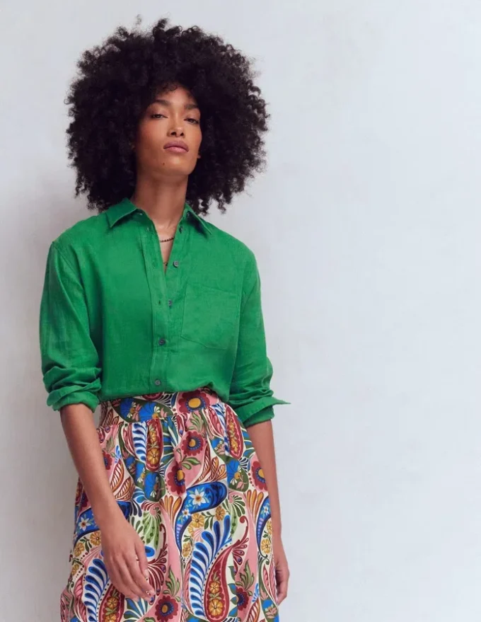 Sadie Relaxed Linen Shirt Fresh Green Sadie Relaxed Linen Shirt Fresh Green