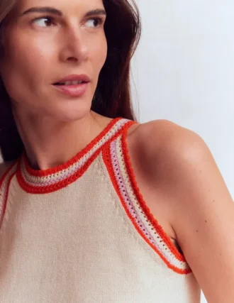 Saffron Crochet Racer Tank Ivory
