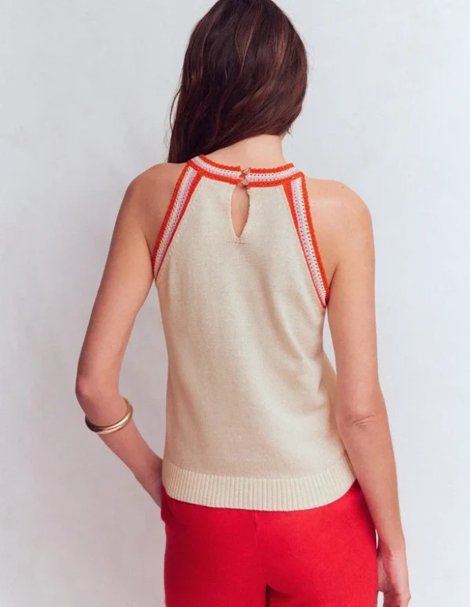 Saffron Crochet Racer Tank Ivory Saffron Crochet Racer Tank Ivory