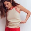 Saffron Crochet Racer Tank Ivory Saffron Crochet Racer Tank Ivory