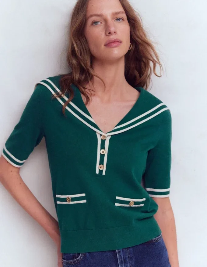 Sailor Collar sweater Green Sailor Collar sweater Green