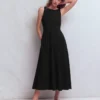Saoirse Smocked Jersey Dress Black Saoirse Smocked Jersey Dress Black