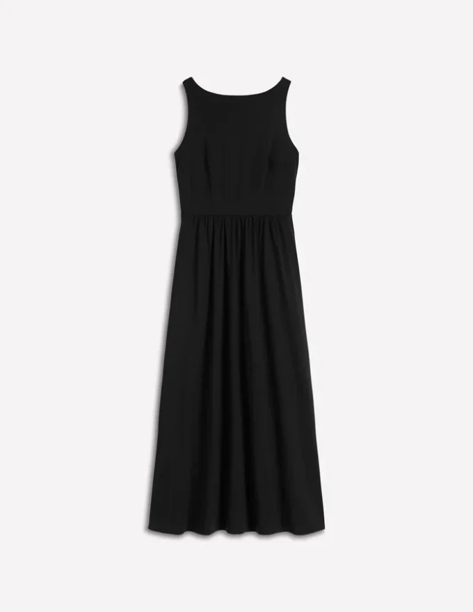 Saoirse Smocked Jersey Dress Black Saoirse Smocked Jersey Dress Black