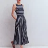Saoirse Smocked Jersey Dress Navy, Ivory Stripe Saoirse Smocked Jersey Dress Navy, Ivory Stripe