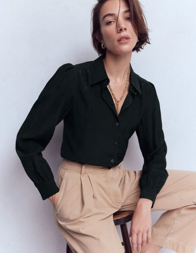Sara Silk Shirt Black