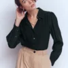 Sara Silk Shirt Black