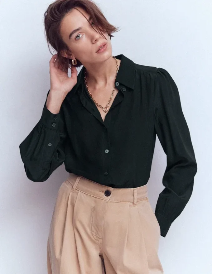 Sara Silk Shirt Black