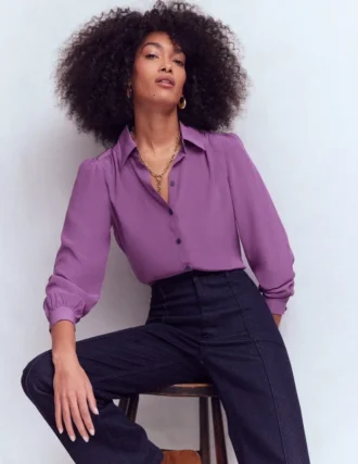 Sara Silk Shirt Damson