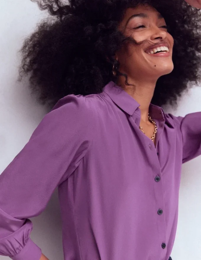 Sara Silk Shirt Damson