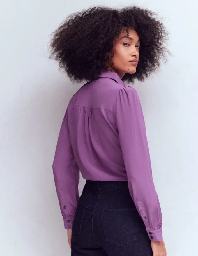 Sara Silk Shirt Damson