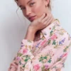 Sara Silk Shirt French Pink, Delicate Blossom Sara Silk Shirt French Pink, Delicate Blossom