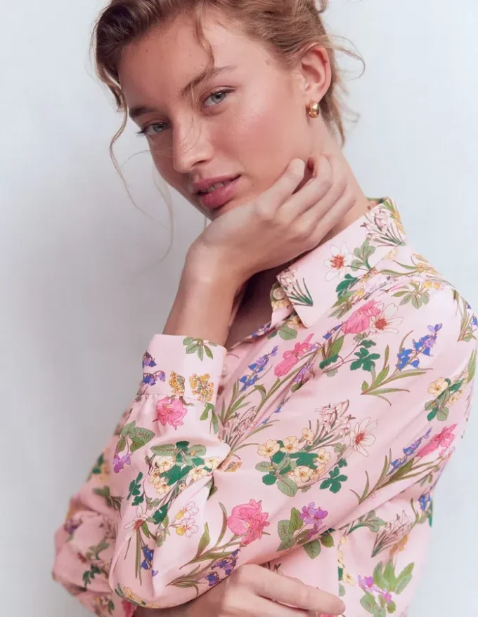 Sara Silk Shirt French Pink, Delicate Blossom Sara Silk Shirt French Pink, Delicate Blossom