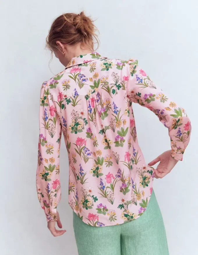 Sara Silk Shirt French Pink, Delicate Blossom Sara Silk Shirt French Pink, Delicate Blossom