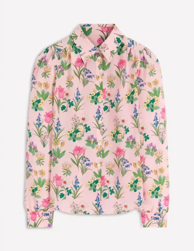 Sara Silk Shirt French Pink, Delicate Blossom Sara Silk Shirt French Pink, Delicate Blossom