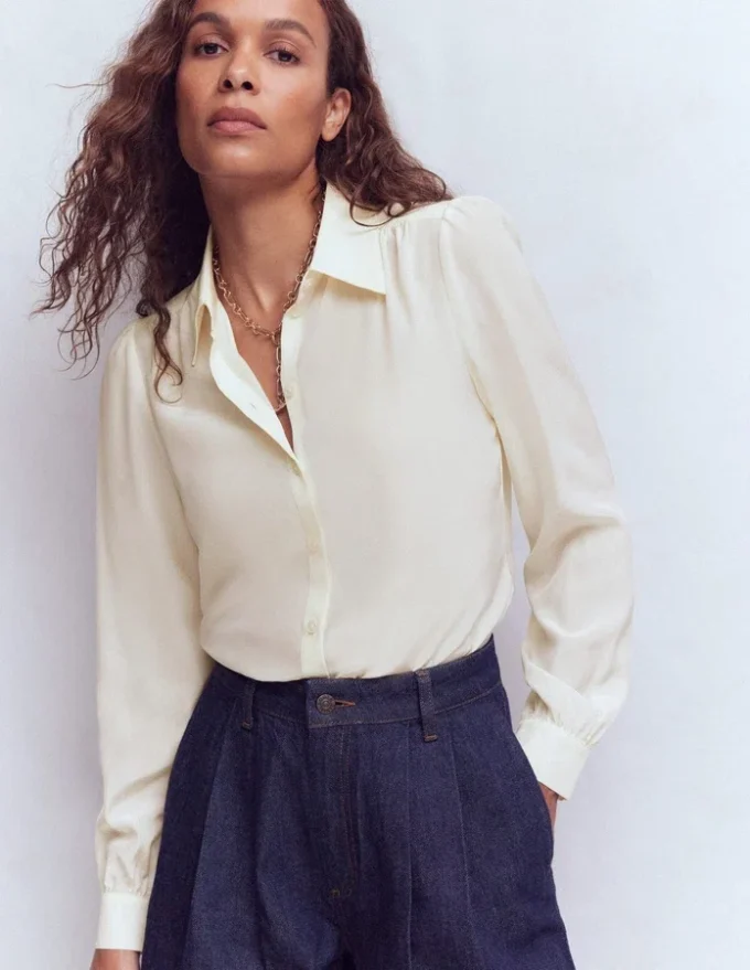 Sara Silk Shirt Ivory