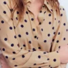 Sara Silk Shirt Sand, Painted Dot Spaced Sara Silk Shirt Sand, Painted Dot Spaced