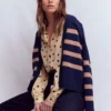 Sara Silk Shirt Sand, Painted Dot Spaced Sara Silk Shirt Sand, Painted Dot Spaced