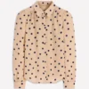 Sara Silk Shirt Sand, Painted Dot Spaced Sara Silk Shirt Sand, Painted Dot Spaced