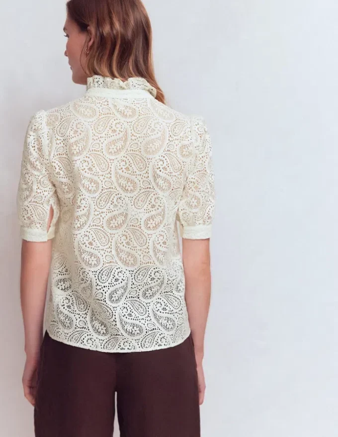 Sasha Short Sleeve Lace Top Ivory Sasha Short Sleeve Lace Top Ivory