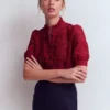 Sasha Short Sleeve Lace Top Pomegranate Sasha Short Sleeve Lace Top Pomegranate