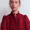 Sasha Short Sleeve Lace Top Pomegranate Sasha Short Sleeve Lace Top Pomegranate