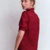 Sasha Short Sleeve Lace Top Pomegranate Sasha Short Sleeve Lace Top Pomegranate