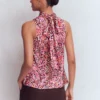 Satin Halterneck Top Multi, Leopard Flow Satin Halterneck Top Multi, Leopard Flow
