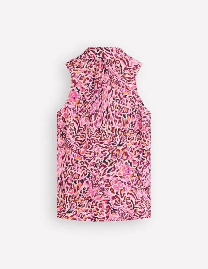 Satin Halterneck Top Multi, Leopard Flow Satin Halterneck Top Multi, Leopard Flow