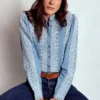 Savannah Broderie Top Chambray