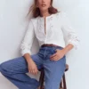 Scallop Cutwork Top White
