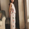 Scallop Hem Pants Chalk Pink/ Ivory Floral Scallop Hem Pants Chalk Pink/ Ivory Floral