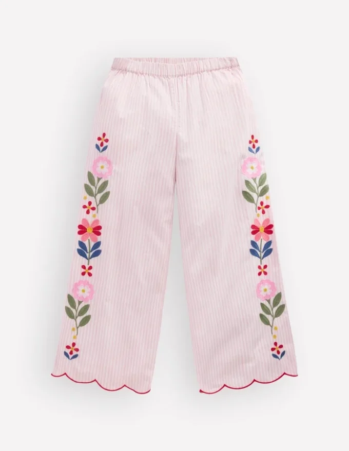Scallop Hem Pants Chalk Pink/ Ivory Floral Scallop Hem Pants Chalk Pink/ Ivory Floral