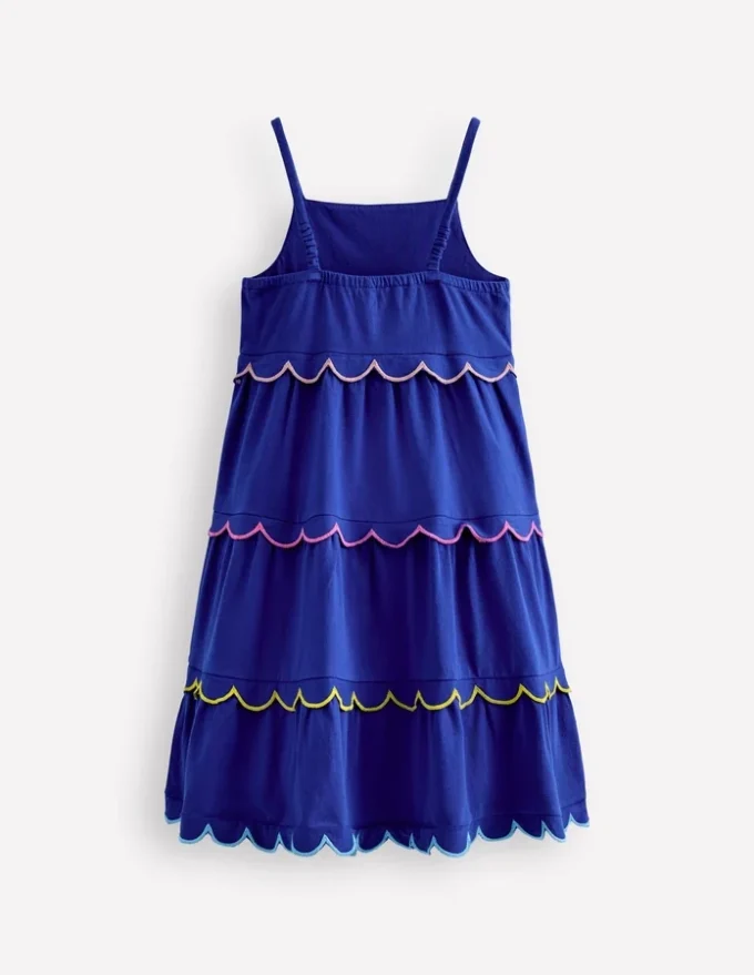 Scallop Tiered Sundress Sapphire Blue Scallop Tiered Sundress Sapphire Blue