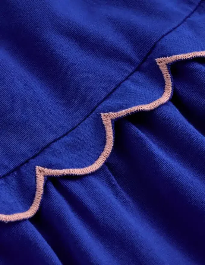 Scallop Tiered Sundress Sapphire Blue Scallop Tiered Sundress Sapphire Blue