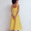 Scoop Neck Jacquard Dress Yellow Jacquard Scoop Neck Jacquard Dress Yellow Jacquard