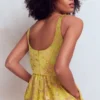 Scoop Neck Jacquard Dress Yellow Jacquard Scoop Neck Jacquard Dress Yellow Jacquard