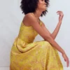 Scoop Neck Jacquard Dress Yellow Jacquard Scoop Neck Jacquard Dress Yellow Jacquard
