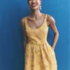 Scoop Neck Jacquard Dress Yellow Jacquard Scoop Neck Jacquard Dress Yellow Jacquard
