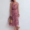 Scoop Neck Jersey Dress Pink, Enchanted Paisley Scoop Neck Jersey Dress Pink, Enchanted Paisley