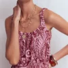 Scoop Neck Jersey Dress Pink, Enchanted Paisley Scoop Neck Jersey Dress Pink, Enchanted Paisley