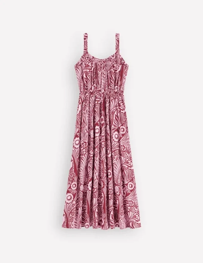 Scoop Neck Jersey Dress Pink, Enchanted Paisley Scoop Neck Jersey Dress Pink, Enchanted Paisley