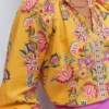 Serena Pleat Neck Linen Top Marigold, Blossom Elegance Serena Pleat Neck Linen Top Marigold, Blossom Elegance